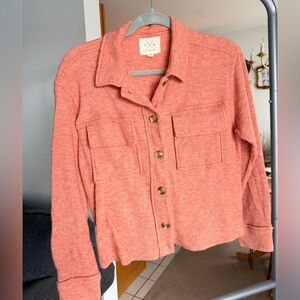 Thread and Supply Orange Heather Button Down Jacket